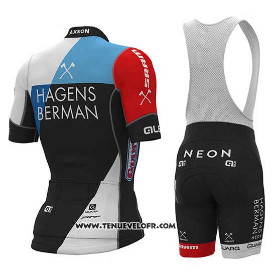 2018 Maillot Ciclismo Axeon Prs Noir Rouge Manches Courtes et Cuissard